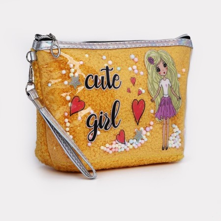 Lightning cosmetic bag, yellow color