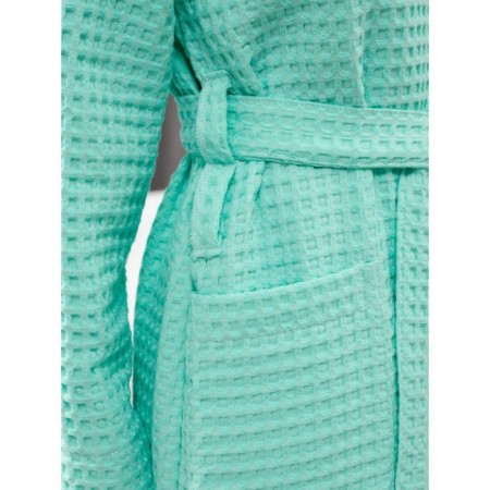 Women's waffle bathrobe Pandahug Ornella, size 44-46, mint color-3