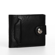 Male purse for magnet, department for bills, for maps, for coins, black color
