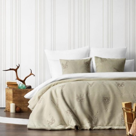 Bedspread with pillowcases "onion", size 160x220 cm, beige color