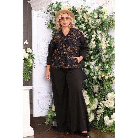Female jacket, size 52, black color-8