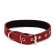 Leather collar on synthetic winterizer, 56 x 2.5 cm, Osh 35-45 cm, red