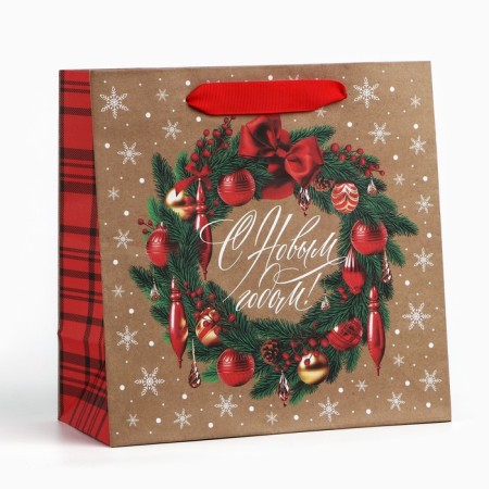 Craft square “New Year's Wreath”, 22 x 22 x 11 cm, New Year-1