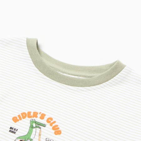 T -shirt for a boy, white color/strip, height 110 cm-1