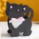Kashpo wooden "cat" 14.5x7x18.5 cm black