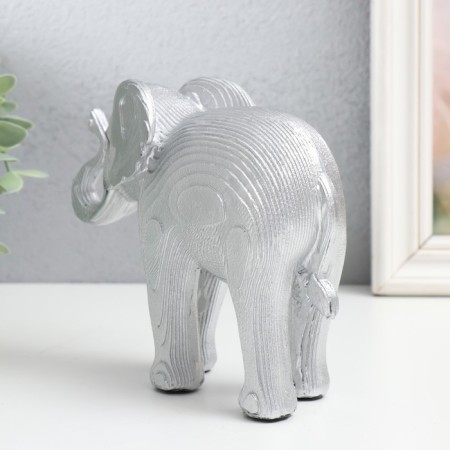 Souvenir Polystone "Silver Elephant, layers" 16x7x13.5 cm-1