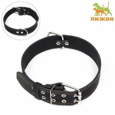 The collar is two-layer leather, 85 x 4.5 cm, Osh 50-70 cm, black