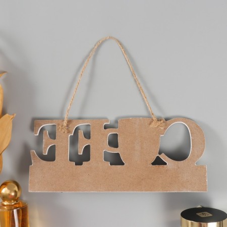 Hooks decorative wood "coffee is always a great idea" 23x9.5x3.5 cm-3