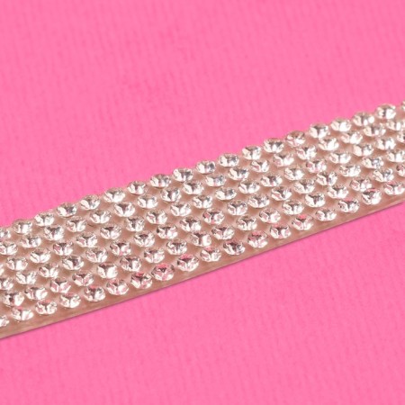 Rhound rhinestones, d = 2 mm, width - 14 mm, 4.5 ± 0.5 m, silver color-2