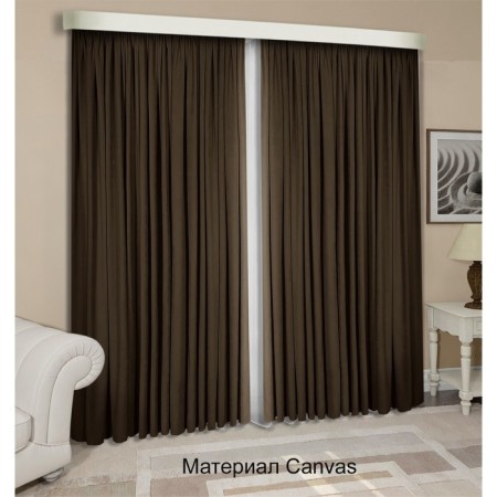 Set of curtains "Canvas", size 200x250 cm, 2 pcs, color Venge-1