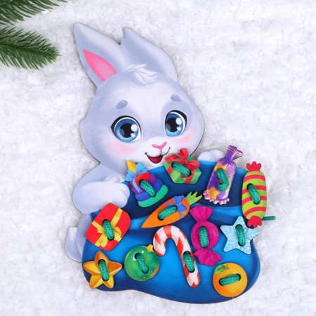 New Year's toy. Lacing "New Year! Bunny with gifts "-2