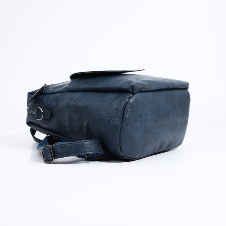 Women's backpack of artificial leather with lightning, 2 pockets, blue color-4