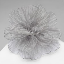 Tekstil “Flower” brooch voluminous, weightless, gray color