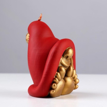 Decorative candle "Dwarf with legs", 9x7.1x7.3 cm, gold-6