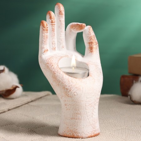 Hindi candlestick White, 16cm