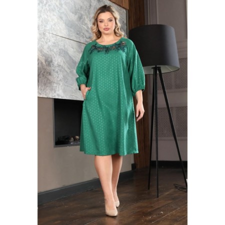 Female dress, size 54, green color-1