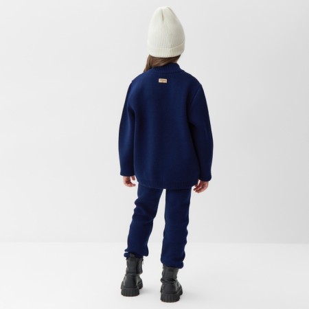 Costume (sweater and trousers) children's minku, dark blue color, height 152 cm-3