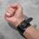 Bracelet "shackles", black color in ferrous metal, 31 cm