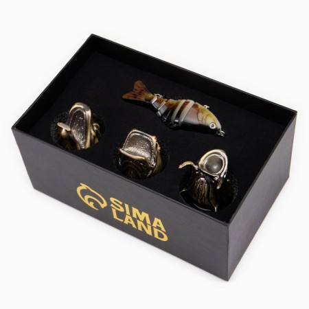 Gift set 4 in 1 "Successful fishing": 3 piles for vodka 50 ml, wobbler, bronze-5