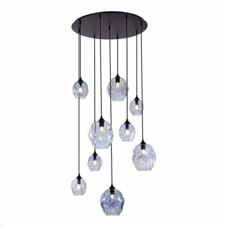 Suspended chandelier ST LUCE. SL1188.403.09. Idesia. 9x40 W, E14/E27, 87x87 cm, black color-3