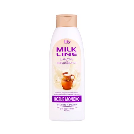 Hair shampoo Iris Cosmetic "goat milk", food and protection, 500 ml