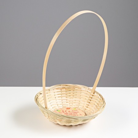 Wicker basket, bamboo, "beloved mother", 19.5x5 cm-1