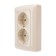 Double kranz outlet with grounding, hidden installation, 16a, beige KR-78-0248