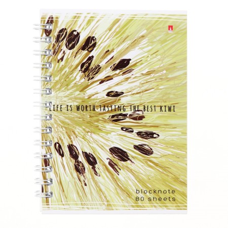 A6 notebook, 80 sheets on the crest, cover of laminated cardboard, mix-5