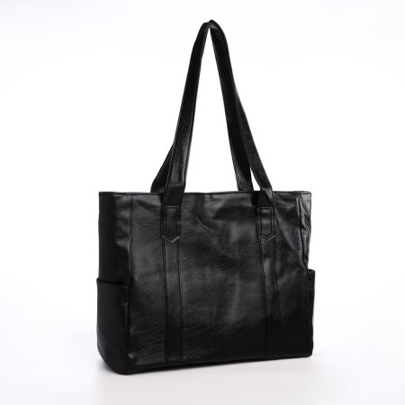 Female bag, on a zipper, black color-2