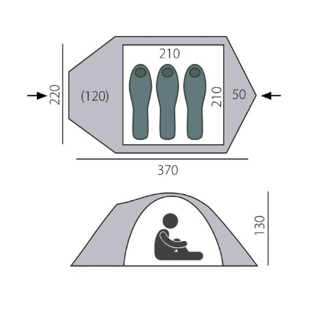 Btrace Talweg 3+ tent, two-layer, 3-seater, green color-2