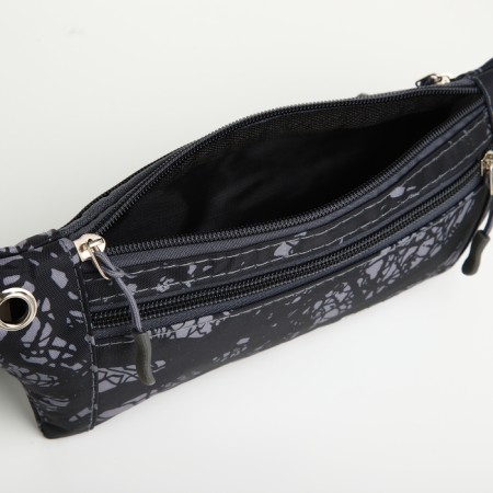 Lightning waist bag, outer pocket, USB connector, black color-4
