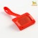 Pudder without drops curved, small, 7 x 14 cm, red