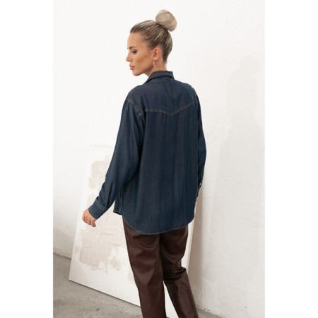 Female shirt, size 42, blue color-1