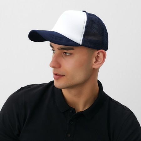 Baseball cap with minaku grid, dark blue color, size 56-58