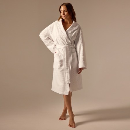 Waffle Women's bathrobe SL Home: Waffle "Blanc de Blanc", size L, 100% cotton, 320 g/m2