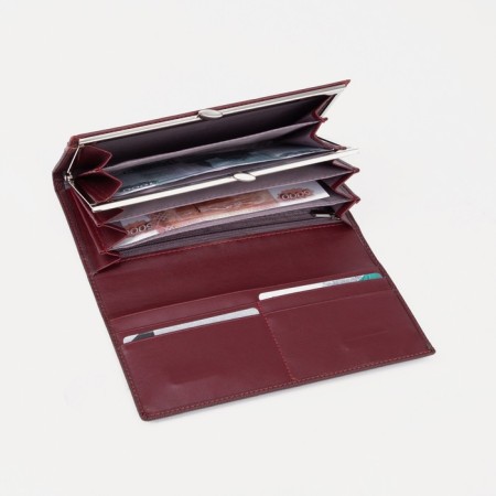 Women's wallet on magnets, burgundy color-3