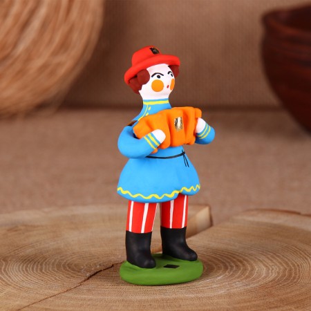 Dymkovo toy "Standing man with an accordion"-2