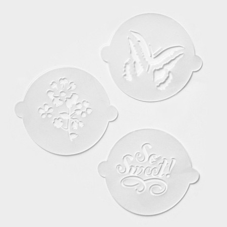 A set of culinary stencils for decorating baking "Bouquet", 8 pcs: 2 pcs d = 20 cm, 6 pcs d = 8 cm-12