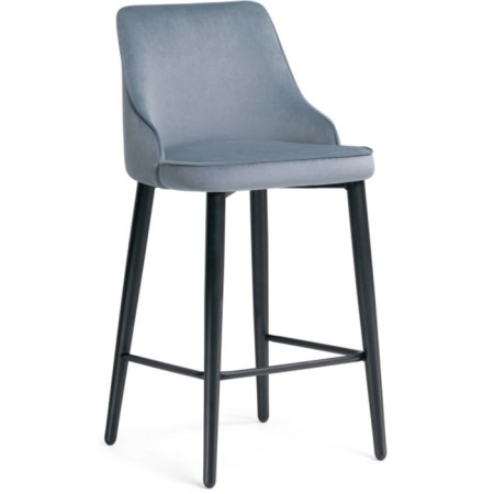Metal Baric atani stool/velor, black/gray 48x44x97 cm