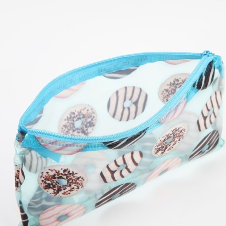Cosmetic bag-penete on zipper, PVC, blue color-2