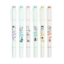 A set of markers-textbooks 6 colors, dog and cat