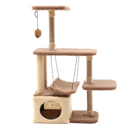 Complex for cats with a claw, collapsible, with a hammock, 33 x 76 x 105 cm, beige-1