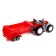Metal “farmer” tractor, with a trailer, red color
