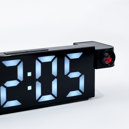 Electronic desktop watches, with an alarm clock, thermometer, projection, white numbers, 19.2x6.5cm-2