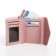 Women's wallet on the button, pink color