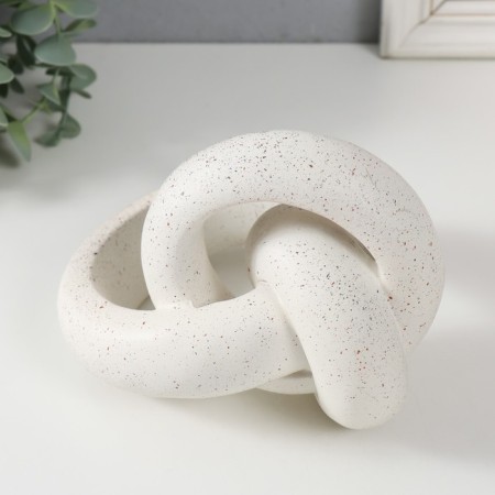 Polystone souvenir "Abstract node" White with black interspersed 16.5x15x13 cm-2