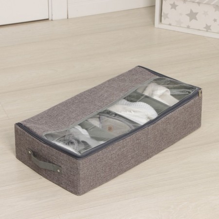 Shoe storage box "Ron", 58 × 30 × 15 cm, gray color