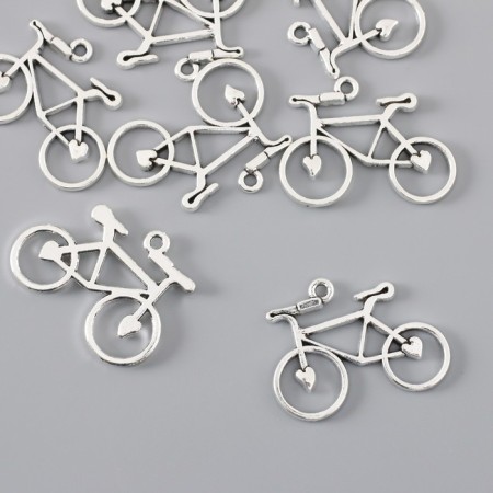 Decor Metal for creativity "Bicycle with hearts" (A15503) 2.4x3.1 cm-1