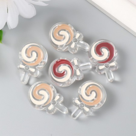 Busina plastic "Coffee aroma. Lollipop on a stick" Gloss Mix 1.8x2.8x0.9 cm