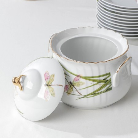 Service table porcelain "Dragonfly", 37 items, 2 types of plates-2